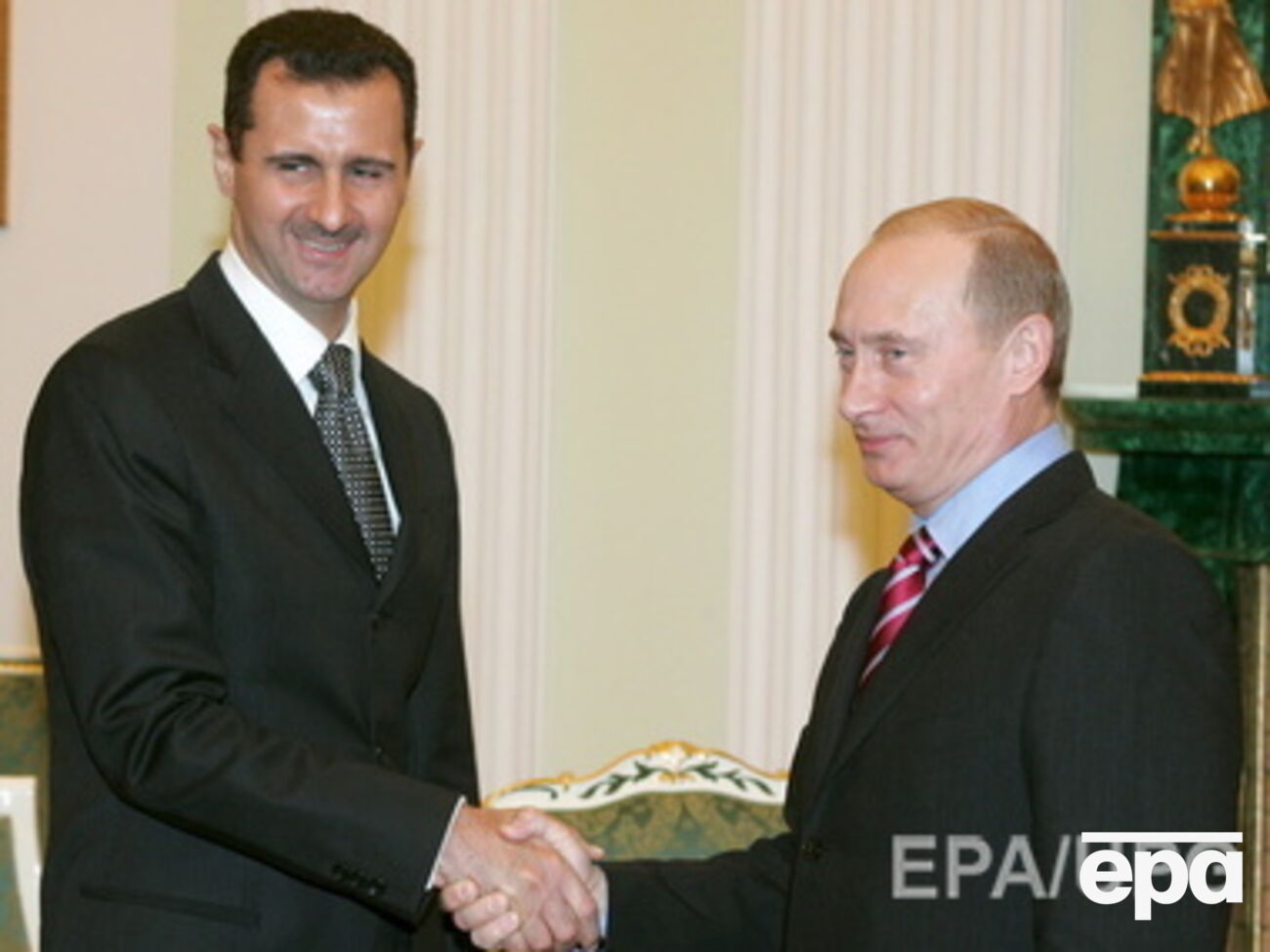 Башар аль-Асад и Владимир Путин на встрече в Москве 19 декабря 2006 года