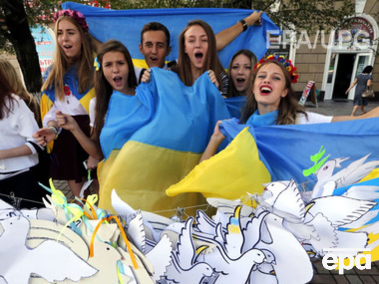 Мариупольские студенты протестуют против войны в сентябре этого года