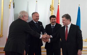 Petro Poroshenko with Czech, Slovak and Hungarian colleagues