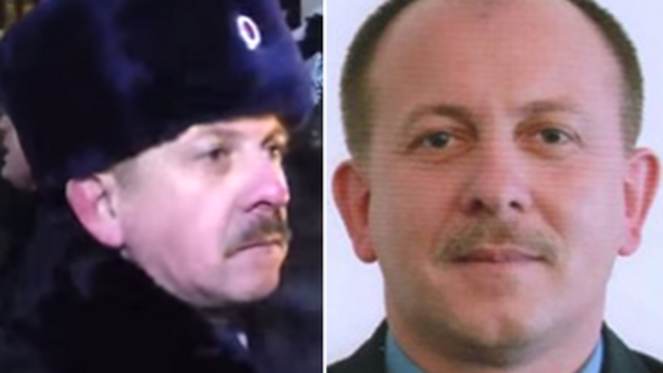 Слева – полицейский, похожий на Федчука, во время разгона митинга на Манежной площади в Москве 30 декабря; справа – Федчук в форме украинской милиции