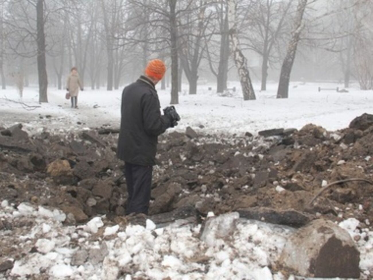 Последствия обстрела Дебальцево 19 января