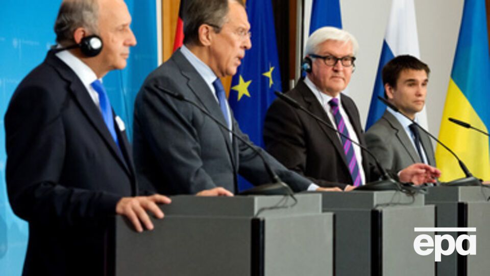 Лоран Фабиус, Сергей Лавров, Франк-Вальтер Штайнмайер и Павел Климкин встречались чуть больше недели назад, 12 января