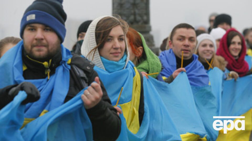 Украинцы отмечают День соборности. Фоторепортаж