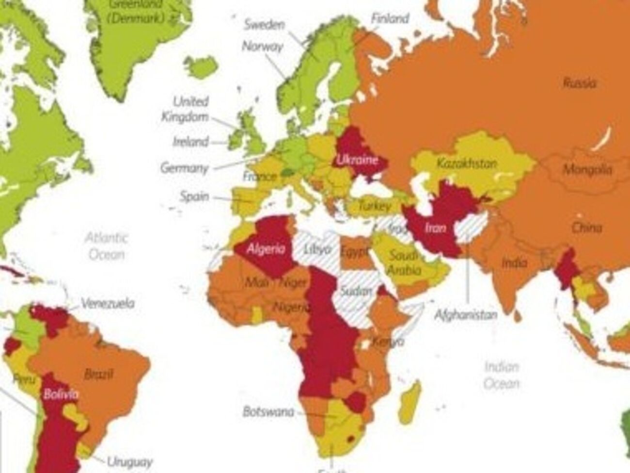 Украина находится в категории&nbsp;стран с "репрессивной экономикой"
