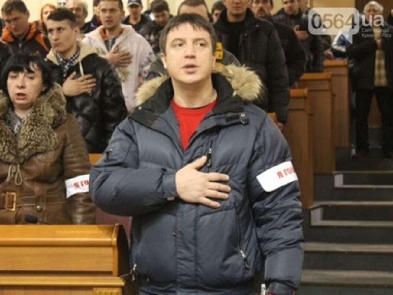 Митингующие находятся в здании горсовета второй день