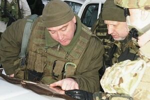 Александр Турчинов на передовой зоны АТО