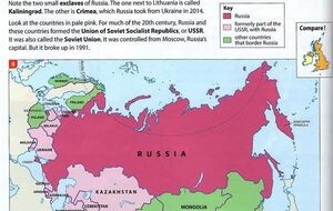 На карте в атласе Oxford University Press Крым включен в состав России