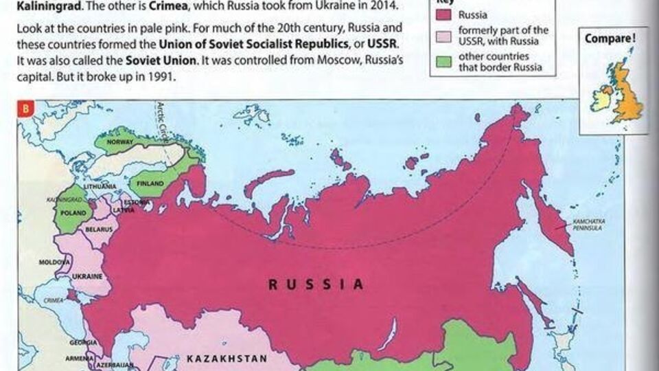 На карте в атласе Oxford University Press Крым включен в состав России