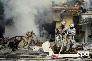 Последствия падения самолета в Боготе