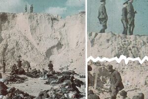 Бабий яр. Пленные в овраге