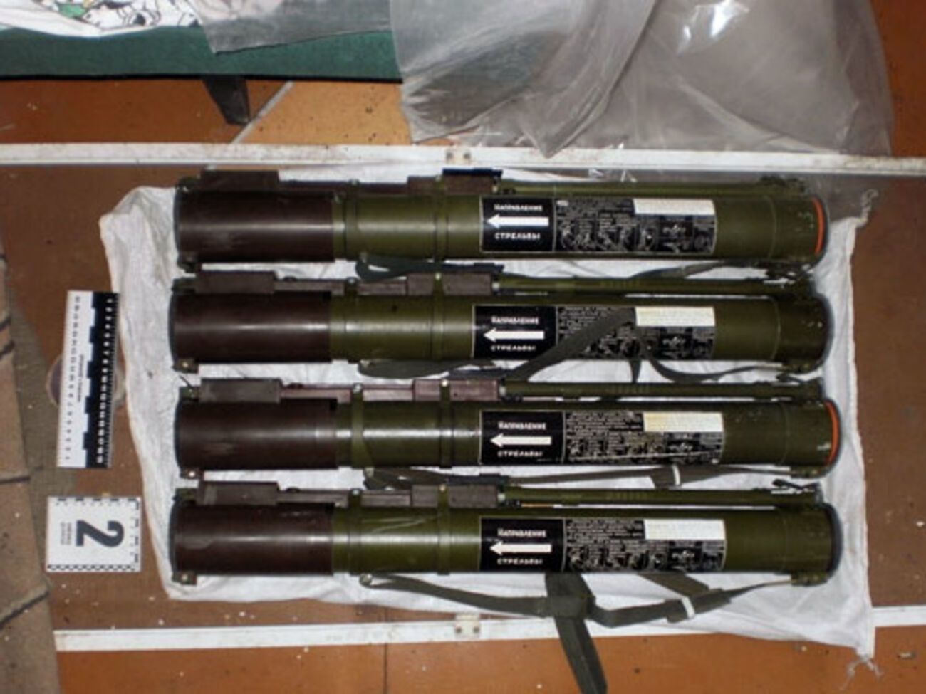 В тайнике хранились четыре гранатомета и патроны