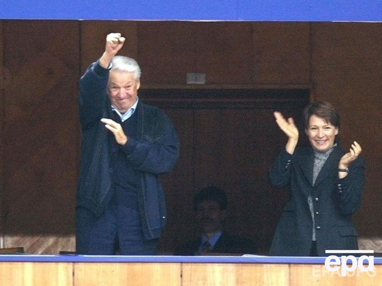 Борис Ельцин и его дочь Татьяна на турнире по теннису, 2002 год