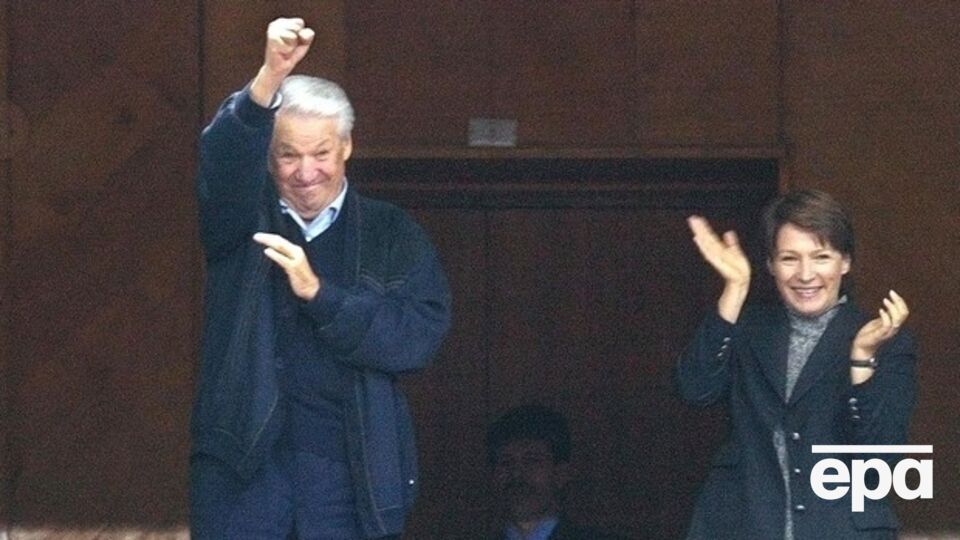 Борис Ельцин и его дочь Татьяна на турнире по теннису, 2002 год