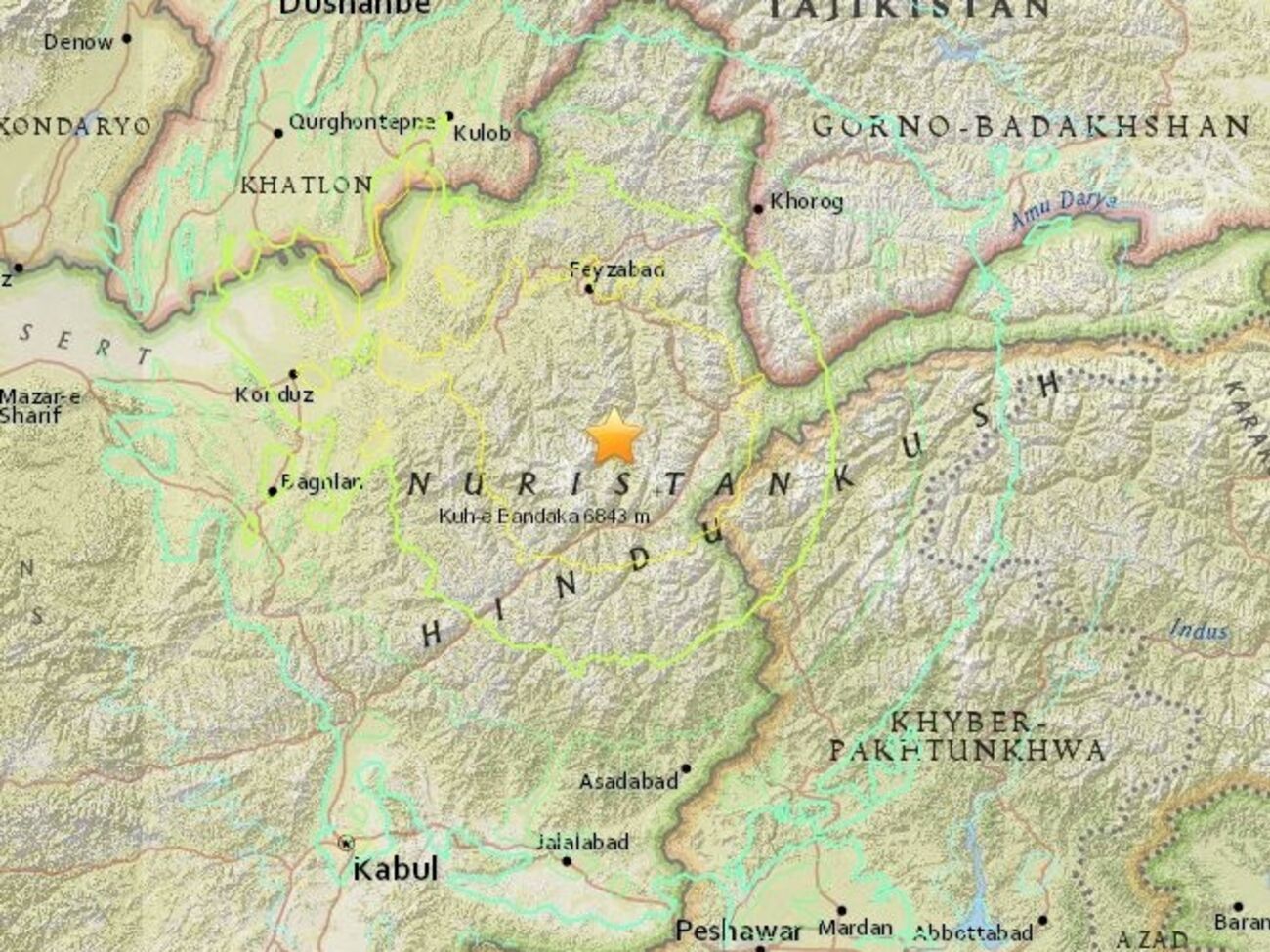 Мощное землетрясение произошло на севере Пакистана