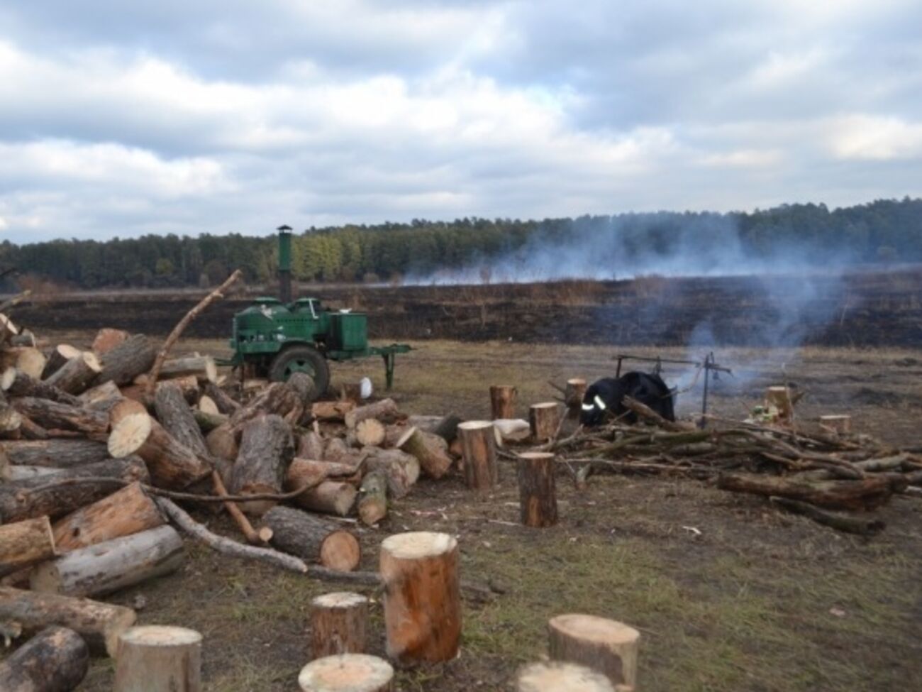 Спасатели продолжают бороться с пожарами в Киевской области
