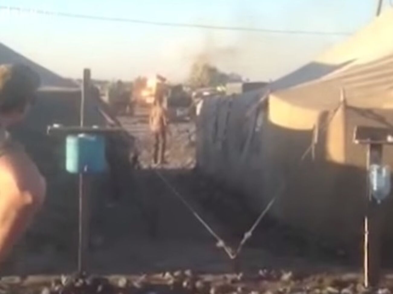 В военной части загорелся и взорвался танк