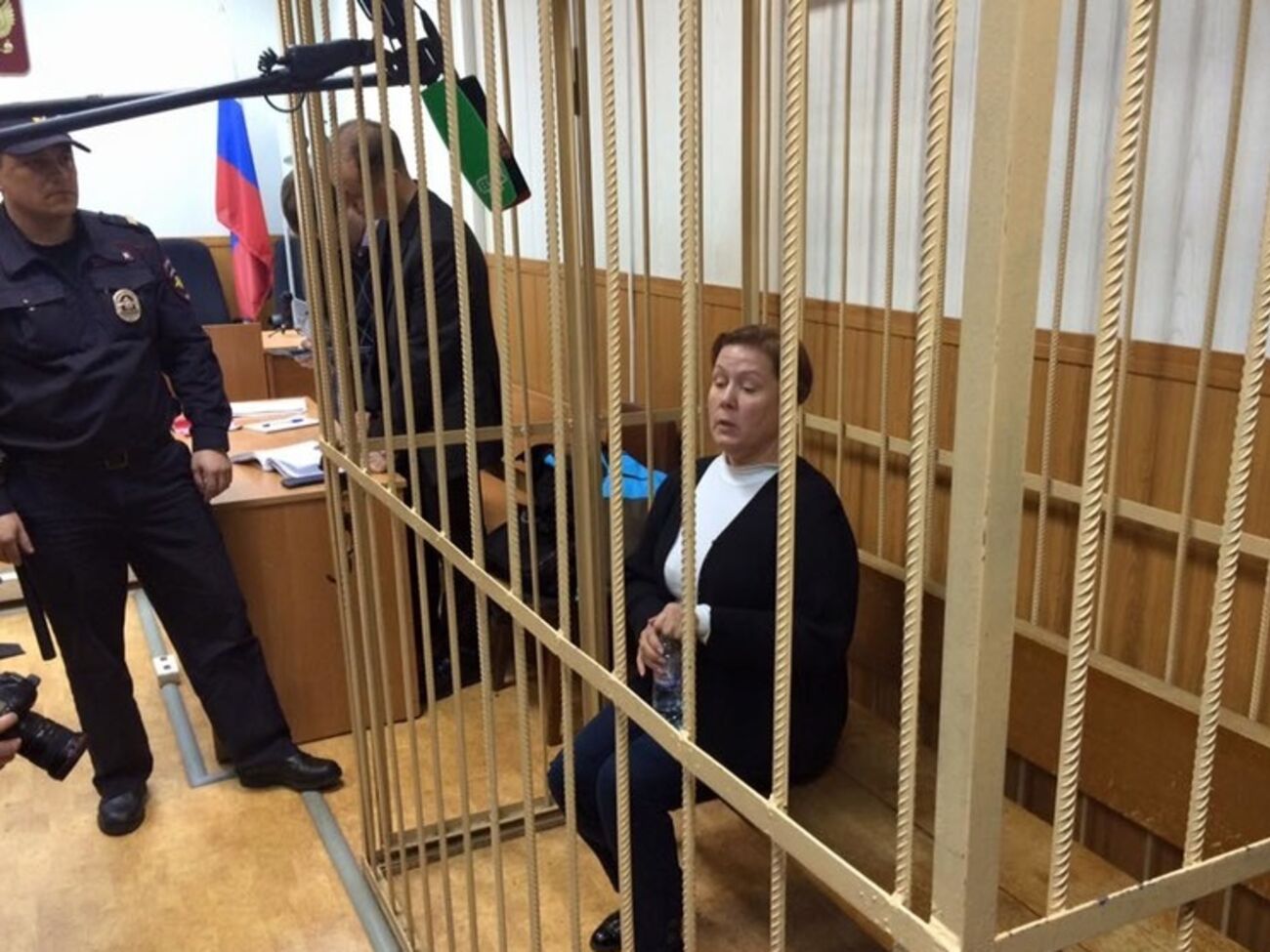 Наталья Шарина во время слушаний в Таганском суде Москвы