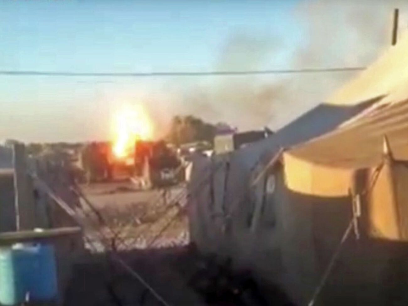 На полигоне загорелся и взорвался танк