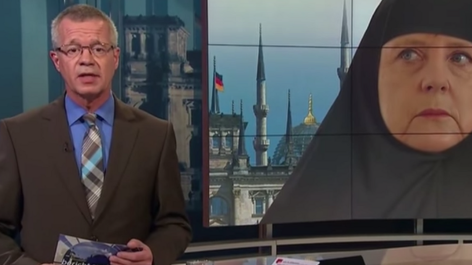 Коллаж появился в программе, где обсуждалась тема квот на прием беженцев