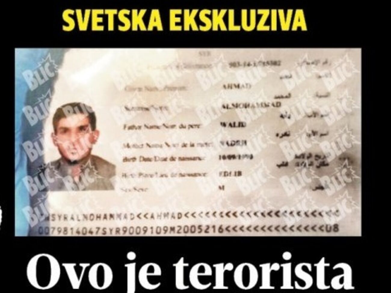 Рядом с телом одного из террористов был найден паспорт гражданина Сирии