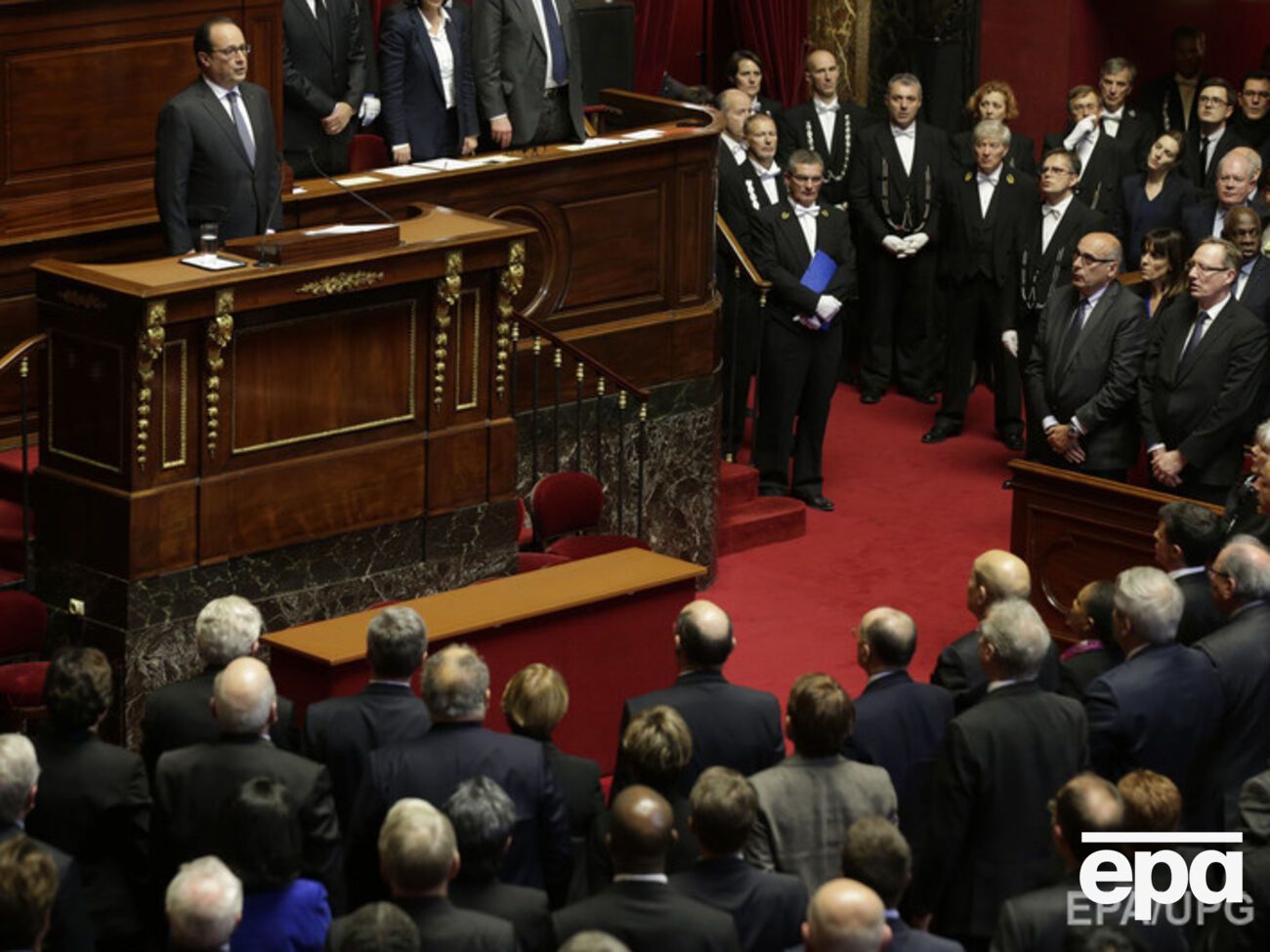 Президент Франции Олланд в Конгрессе французского парламента