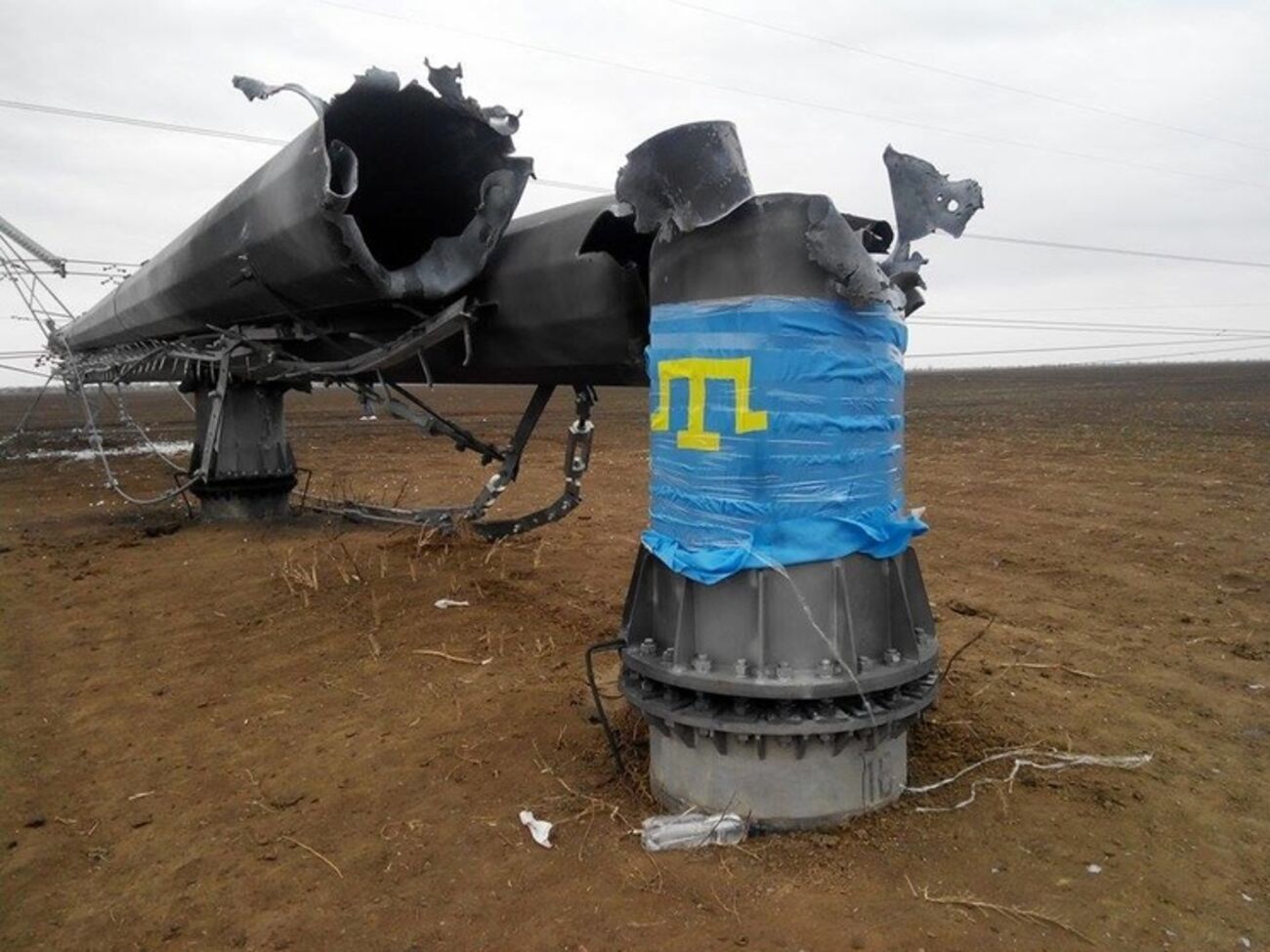 Участники акции настаивают: опоры упали от ветра