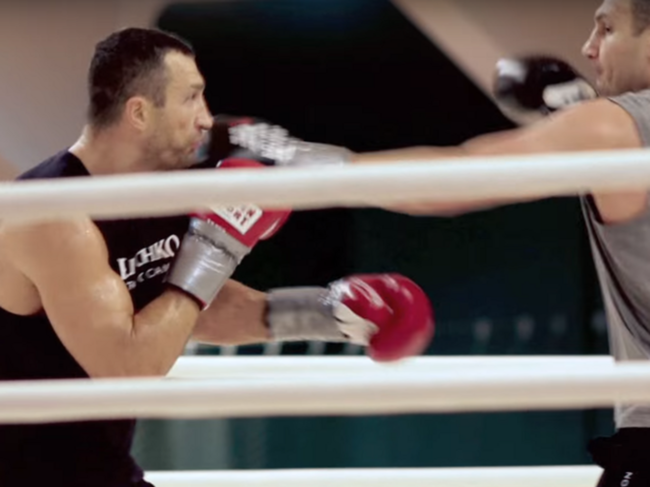 Братья Кличко провели спарринг. Видео