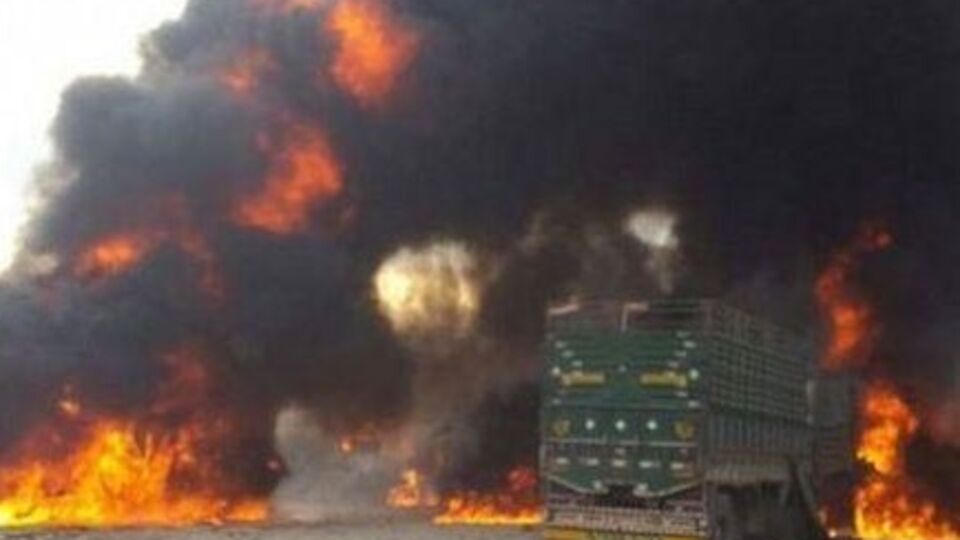 Результат нападения на колонну грузовиков