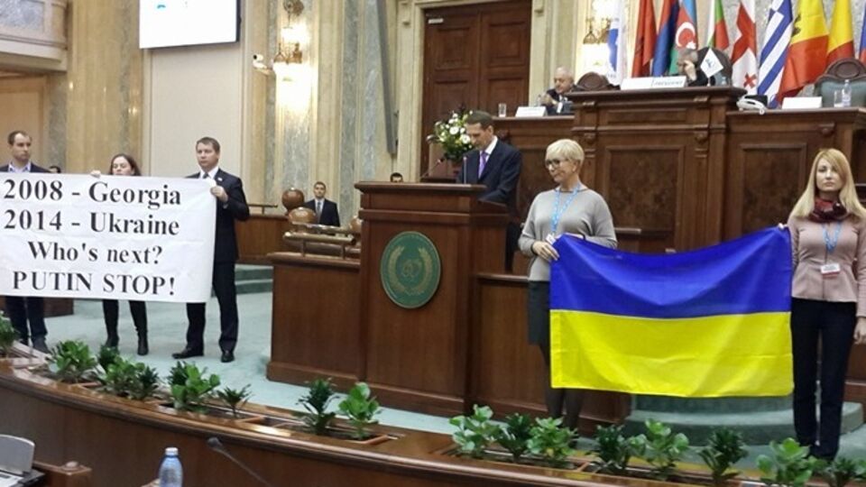 Украинская делегация протестует против российской агрессии