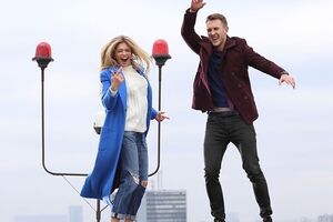 Брежнева и T-Killah прыгали на крыше небоскреба на съемках клипа на песню "Этажи"