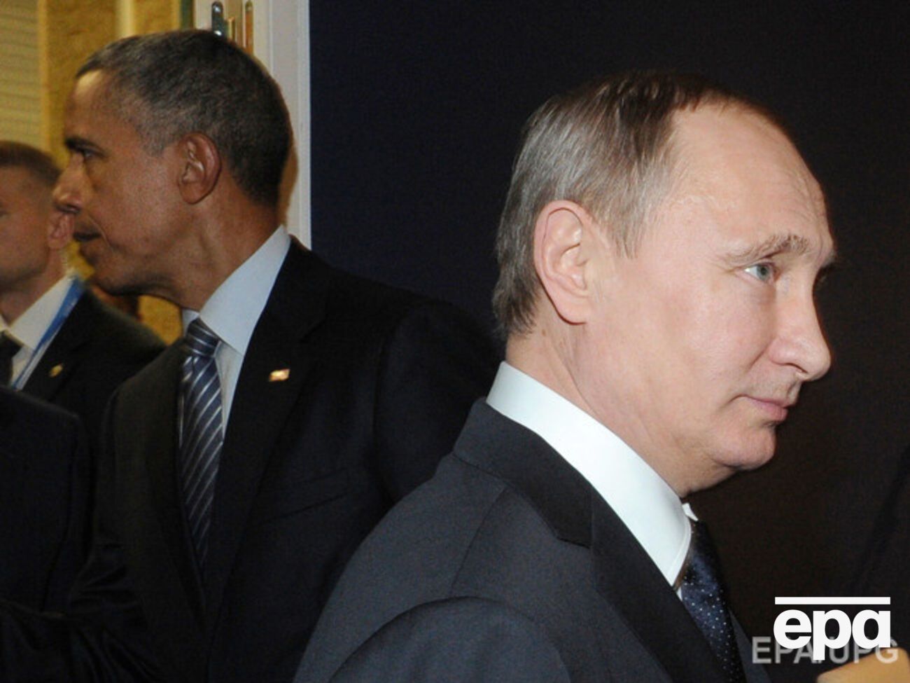 Владимир Путин и Барак Обама в Париже