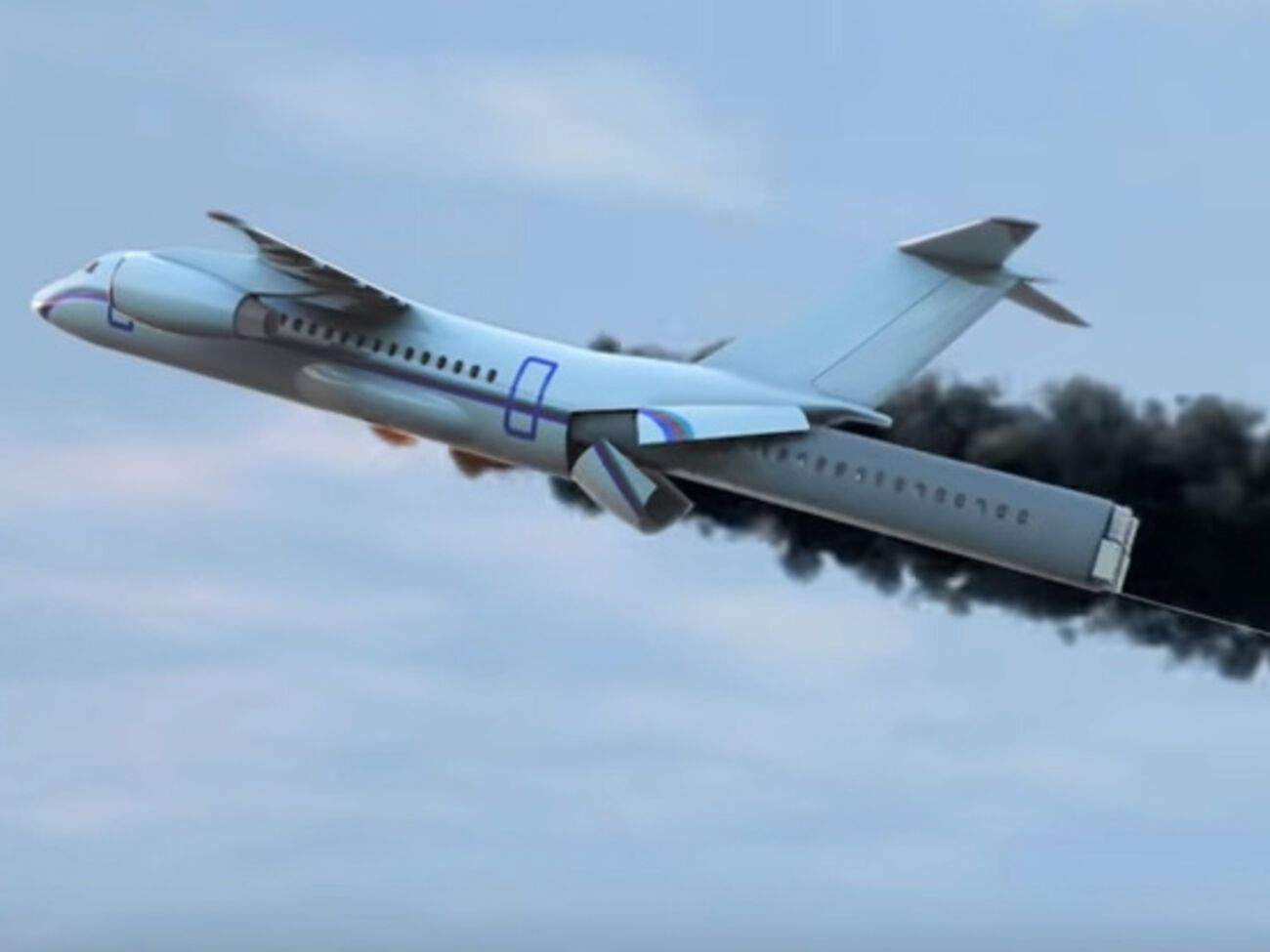 Капсула с креслами для пассажиров и экипажа должна вылетать из фюзеляжа самолета через задний люк за 2-3 секунды