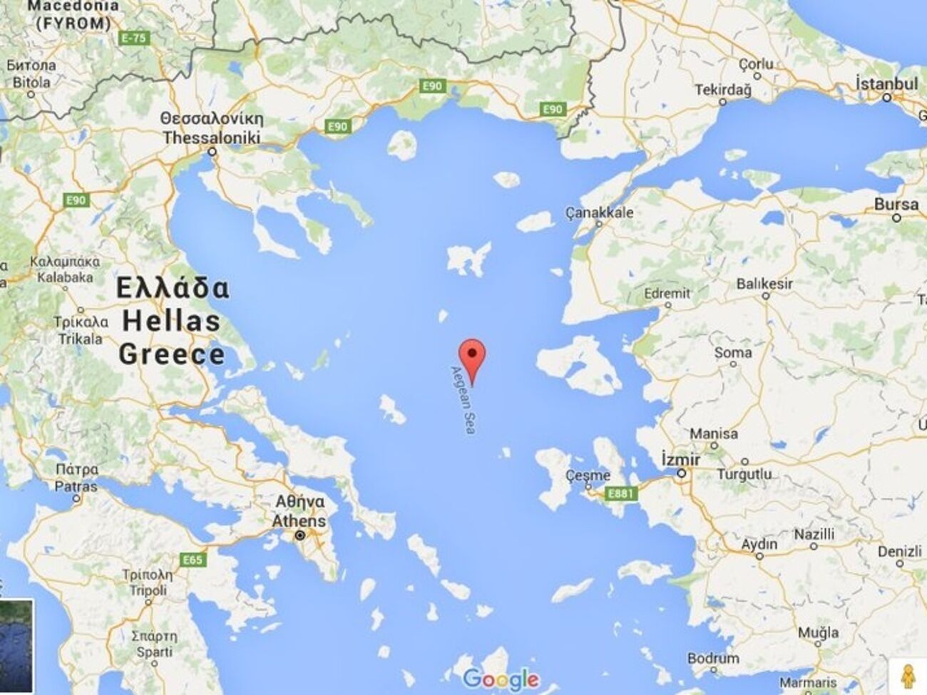 Инцидент произошел в Эгейском море