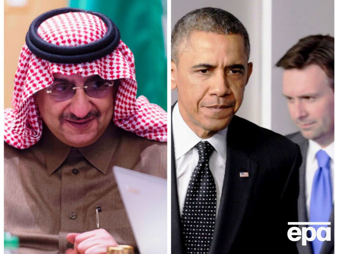 30-летний наследный принц и министр обороны Саудовской Аравии Мохаммед бин Салман (слева), президент США Барак Обама и спикер Белого дома Джош Эрнест