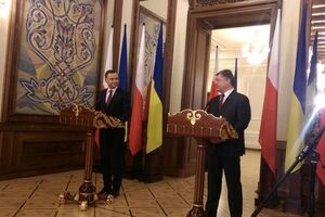 Анджей Дуда и Петр Порошенко во время пресс-конференции в Киеве