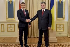 Анджей Дуда и Петр Порошенко во время встречи в Киеве