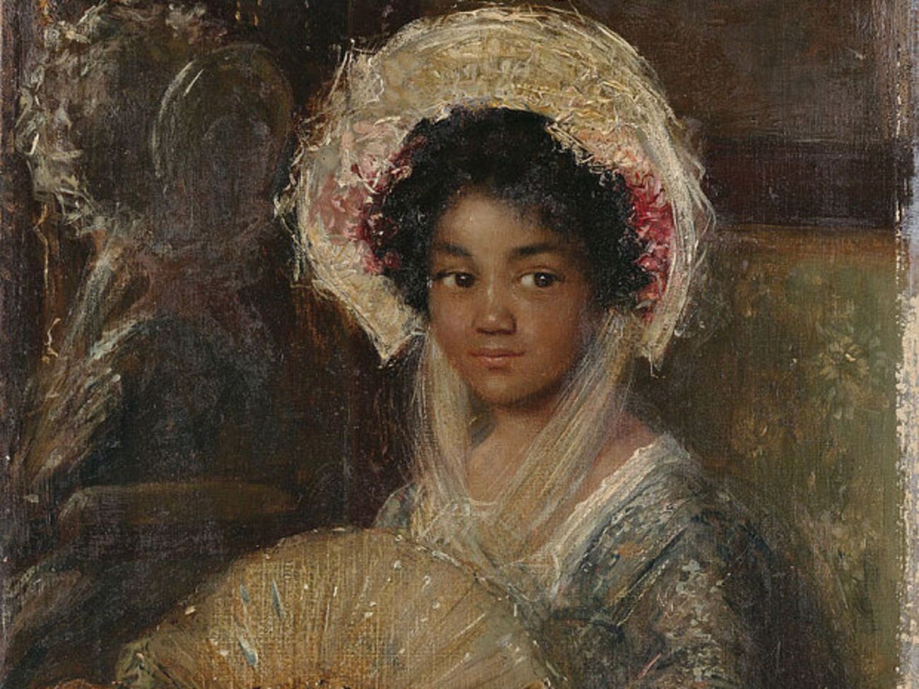 Картина Симона Мариса 1900 года "Молодая негритянка" переименована в "Девушку с веером"