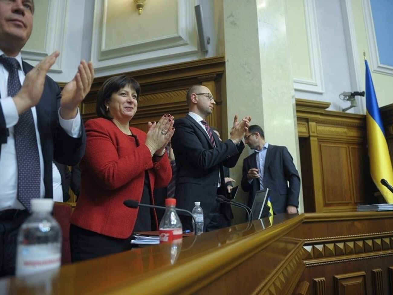 Министр финансов Украины Наталия Яресько и премьер Арсений Яценюк