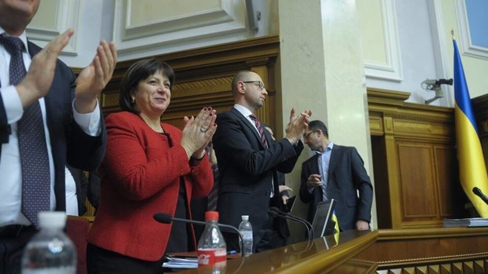 Министр финансов Украины Наталия Яресько и премьер Арсений Яценюк