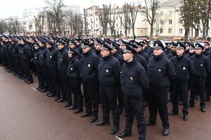 Церемония присяги полицейских патрульных в Хмельницком
