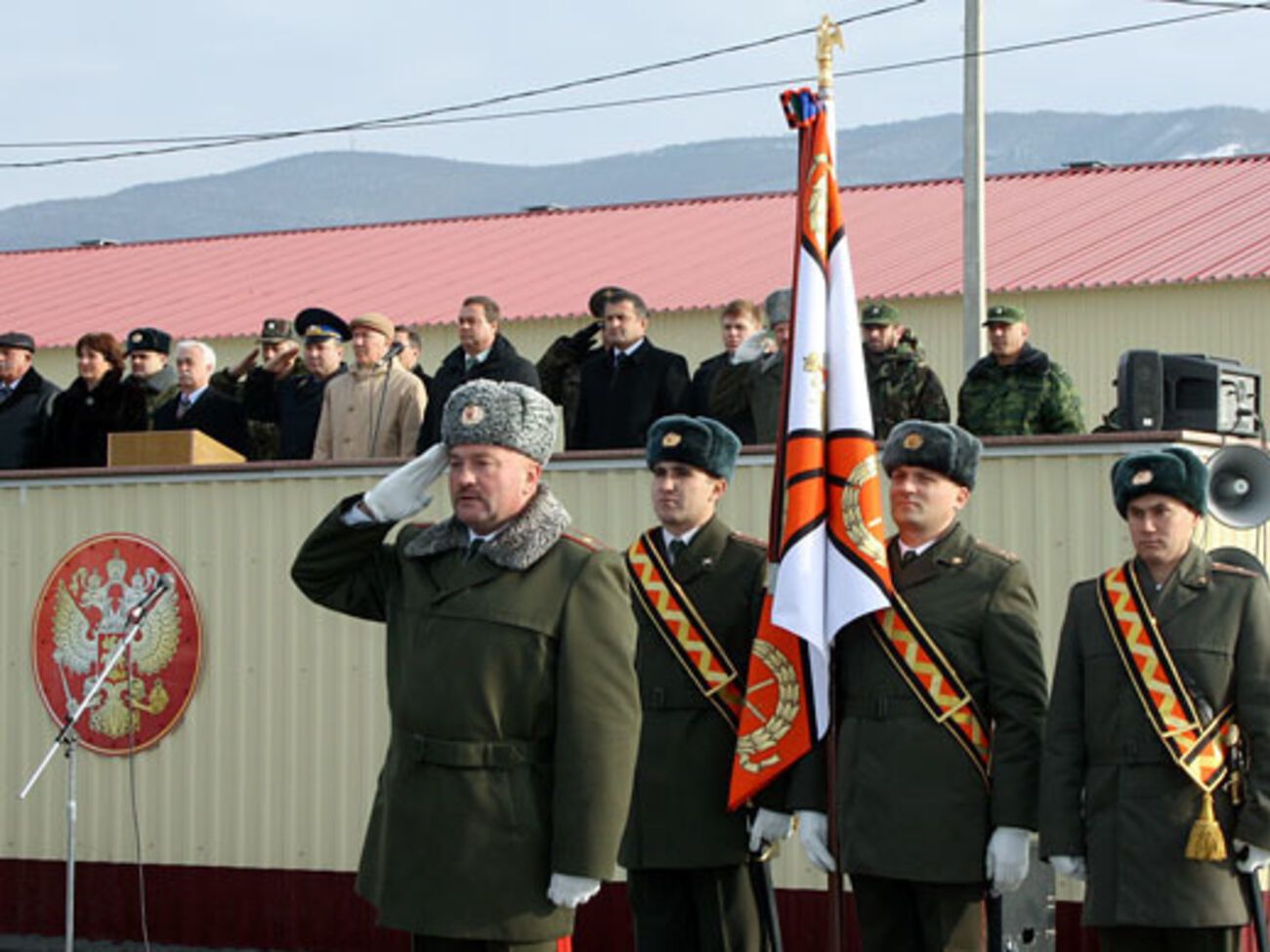 Шушукин на российской базе в Южной Осетии