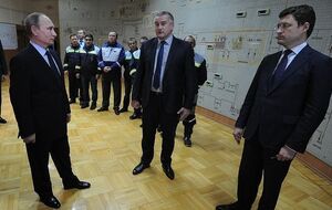 Путин во время посещения "Крымэнерго"