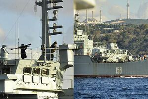 Российский военный позирует с ПЗРК на фоне Босфора