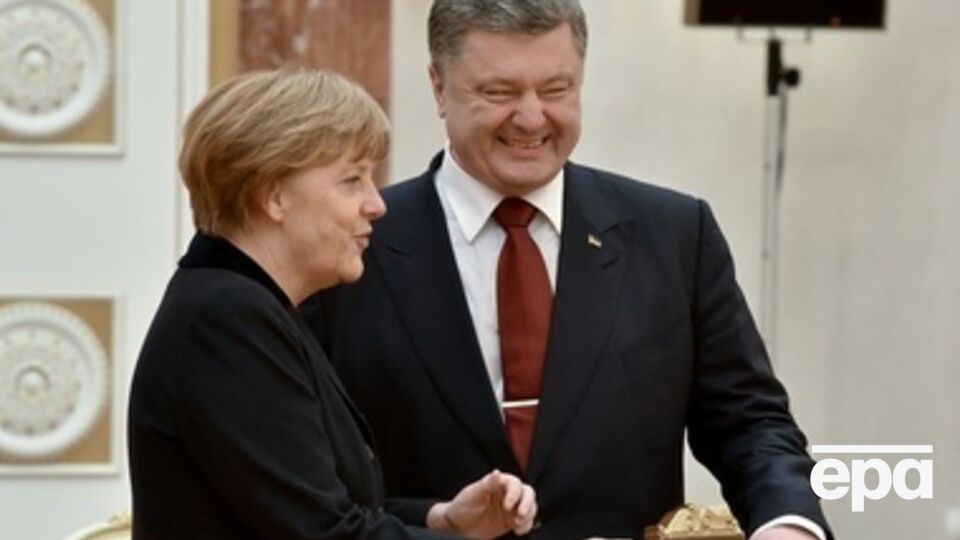 Президент Украины Петр Порошенко с канцлером Германии Ангелой Меркель