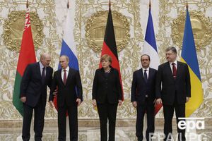 Участники переговоров в нормандском формате в Минске