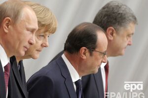 Владимир Путин, Ангела Меркель, Франсуа Олланд и Петр Порошенко начали переговоры вечером 11 февраля и закончили утром следующего дня