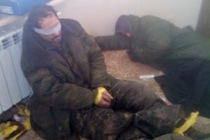 Боевики, захваченные в плен в донецком аэропорту