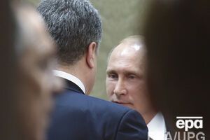 Петр Порошенко и Владимир Путин во время переговоров в Минске