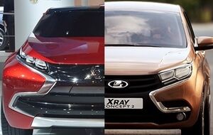 Mitsubishi и Lada XRay. Дизайнер "АвтоВАЗ" утверждает, что они похожи