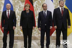 <span>Minsk, February 11. President of the Russian Federation Vladimir Putin, Chancellor of the Federative Republic of Germany Angela Merkel, President of France Francois Hollande, and President of Ukraine Petro Poroshenko before the negotiations that las